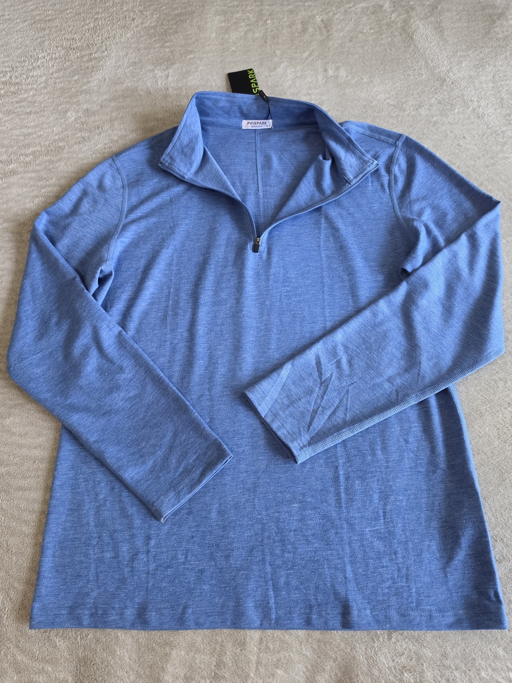 Pinspark Light Blue Long-Sleeve Quarter-Zip Pullover